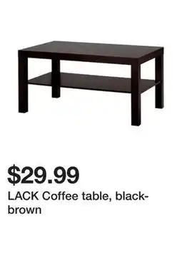 Ikea LACK Coffee table, black-brown offer