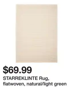 Ikea STARREKLINTE Rug, flatwoven, natural/light green offer