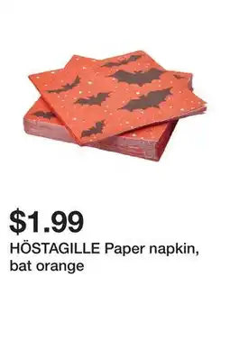 Ikea HÖSTAGILLE Paper napkin, bat orange offer