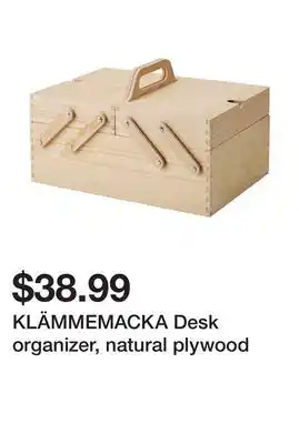 Ikea KLÄMMEMACKA Desk organizer, natural plywood offer