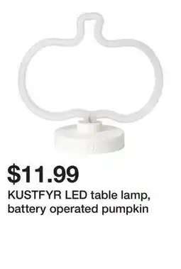 Ikea KUSTFYR LED table lamp, battery operated pumpkin offer