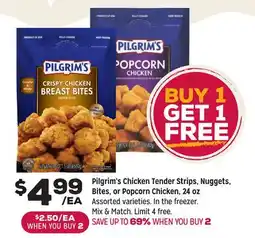 Grocery Outlet Pilgrim's Chicken Tender Strips, Nuggets, Bites, or Popcorn Chicken, 24 oz offer