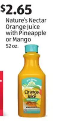 Aldi Nature's Nectar Orange Juice offer