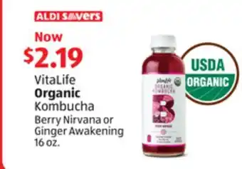 Aldi VitaLife Organic Kombucha offer