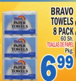 Bravo Supermarkets BRAVO TOWELS 8 PACK offer