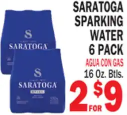 Bravo Supermarkets SARATOGA SPARKING WATER 6 PACK offer