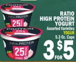 Bravo Supermarkets RATIO HIGH PROTEIN YOGURT offer