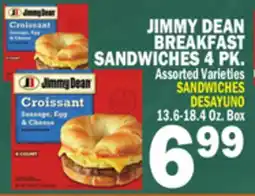 Bravo Supermarkets JIMMY DEAN BREAKFAST SANDWICHES 4 PK offer