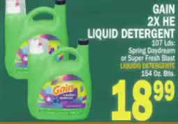 Bravo Supermarkets GAIN 2X HE LIQUID DETERGENT offer