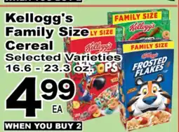 Superior Grocers Kellogg's Family Size Family Size Cereal offer