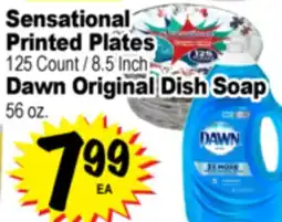 Superior Grocers Sensational Printed Plates 125 Count / 8.5 Inch Dawn Original Dish Soap 56 oz offer