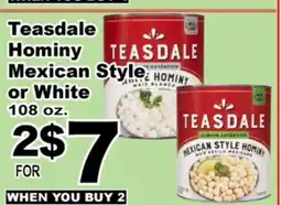 Superior Grocers Teasdale Hominy Mexican Style or White offer