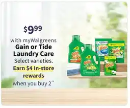 Walgreens Gain or Tide Laundry Care offer