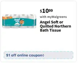 Walgreens Angel Soft or Quilted Northern Bath Tissue offer