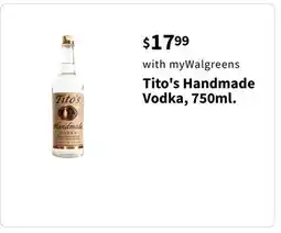 Walgreens Tito's Handmade Vodka, 750ml offer