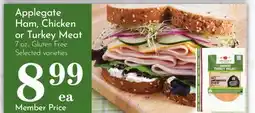 Pavilions Applegate Ham, Chicken or Turkey Meat offer