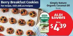 Aldi Simply Nature Organic Coconut Oil offer
