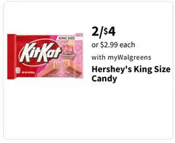 Walgreens Hershey's King Size Candy offer