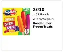 Walgreens Good Humor Frozen Treats offer