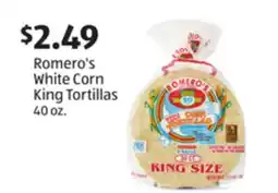 Aldi Romero's White Corn King Tortillas offer