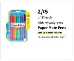 Walgreens Paper Mate Pens offer