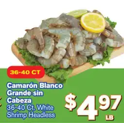 El Super Fresh 36-40 Ct. White Shrimp Headless Shrimp offer