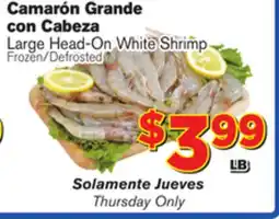 El Super Fresh Large Head-On White Shrimp offer