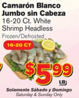 El Super Fresh White Shrimp Headless offer