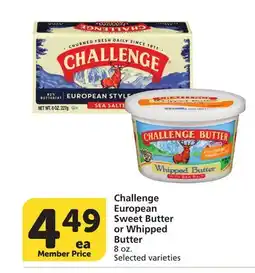 Vons Challenge European Sweet Butter or Whipped Butter offer