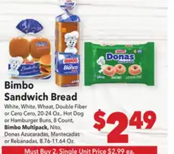 Vallarta Supermarkets Bimbo Sandwich Bread offer