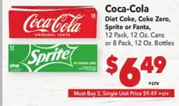 Vallarta Supermarkets Coca-Cola Diet, Coke Zero, Sprite or Fanta offer