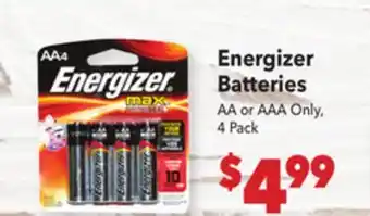 Vallarta Supermarkets Energizer Batteries offer