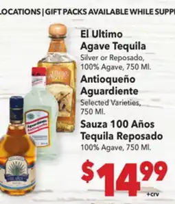 Vallarta Supermarkets El Ultimo Agave Tequila offer