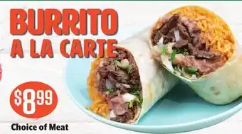 Vallarta Supermarkets Burrito a la carte offer