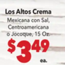 Vallarta Supermarkets Los Altos Crema offer