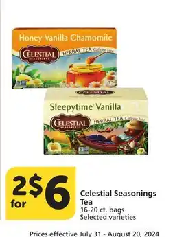 Albertsons Celestial Seasonings Tea offer