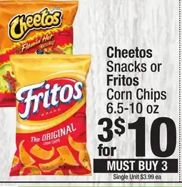 Super King Markets Cheetos Snacks or Fritos Corn Chips offer