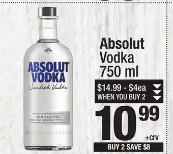 Super King Markets Absolut Vodka offer