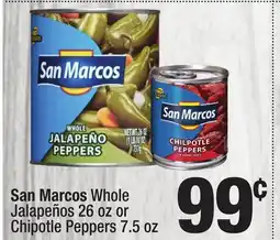 Super King Markets San Marcos Whole Jalapeños 26 oz or Chipotle Peppers 7.5 oz offer