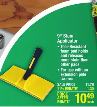Menards Woodmates 9 Standard Stain Applicator Pad offer