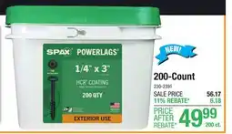 Menards SPAX 1/4 x 3 T-Star Drive Grade 5 HCR Exterior Coated Washer Head PowerLags Lag Screw - 200 Count offer