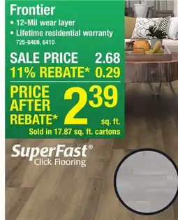 Menards SuperFast Frontier Pacific Crest 7-1/2 x 48 Floating Luxury Vinyl Plank Flooring (17.87 sq. ft./ctn) offer
