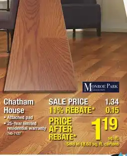 Menards Monroe Park Chatham House Autumn Fields Oak 8-1/32 x 47-5/8 Attached Pad Laminate Flooring (18.60 sq.ft/ctn) offer