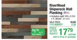 Menards RiverWood Shipwreck 3-3/4 x 4' Wall Plank (10 sq ft/pkg) offer