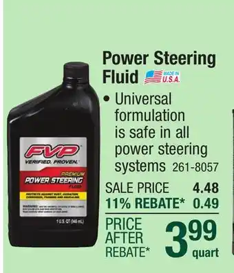 Menards FVP Power Steering Fluid - 1 Quart offer