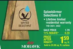 Menards Mohawk SplashArmor Selections 8 Pebblerock Pine 7-1/2 x 47-1/4 Laminate Flooring (22.09 sq.ft/ctn) offer