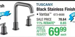 Menards Tuscany Vantaa Widespread 6 to 10 Black Stainless Bathroom Faucet offer