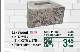 Menards 5-1/2 x 11-1/2 True Definition Silver Mist Lakewood Retaining Wall Block offer