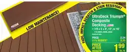 Menards UltraDeck Triumph 8' Pecan Low-Maintenance Composite Decking offer