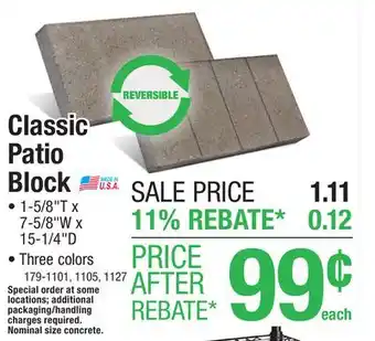 Menards 8 x 16 Gray Classic Patio Block offer